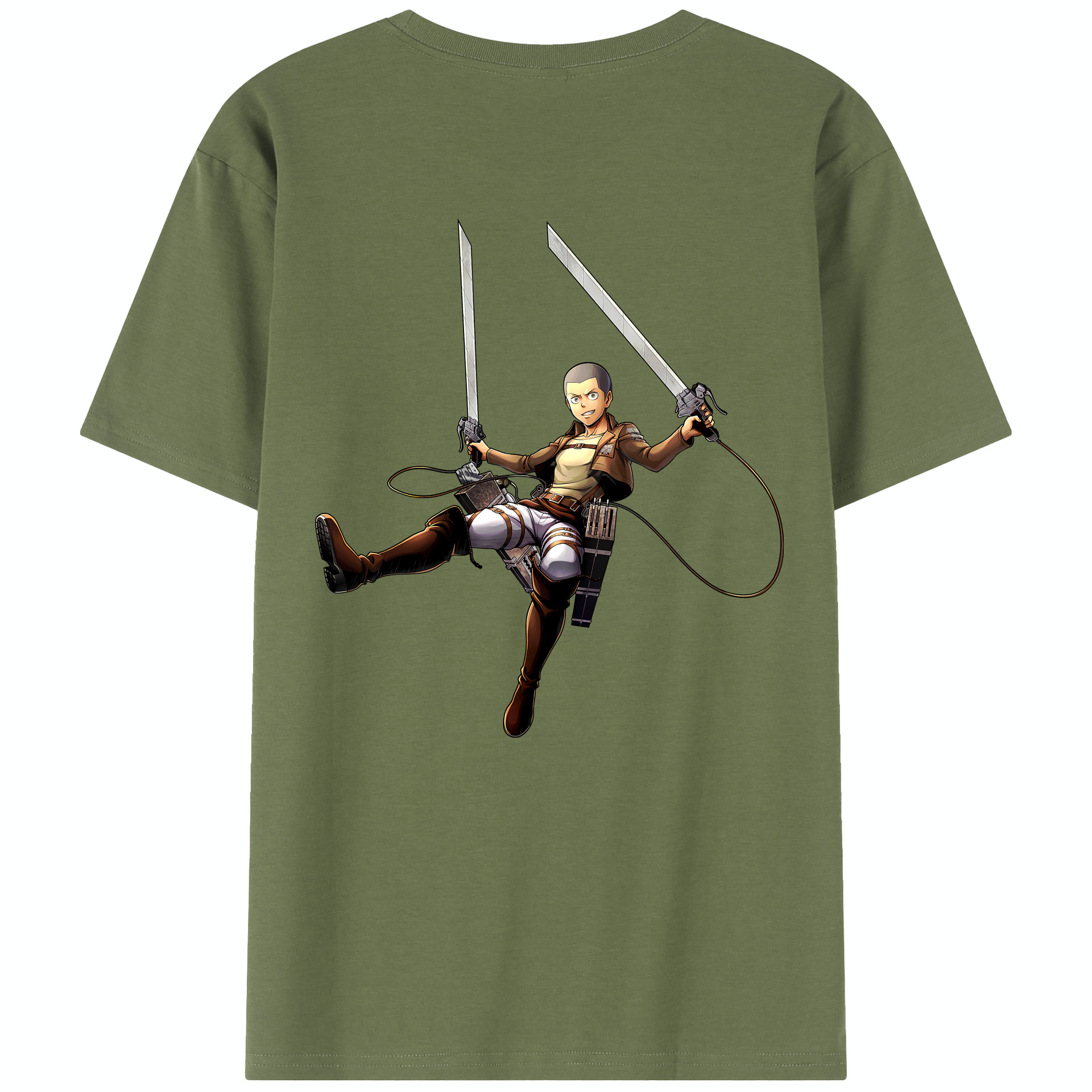 （画像用） 進撃の巨人 コニー·スプリンガー Attack on Titan Connie Springer 綿100％半袖Tシャツ（背面プリント）